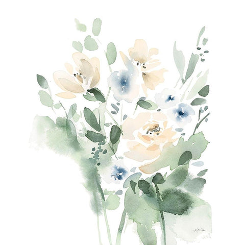 Summer Wildflowers II White Modern Wood Framed Art Print by Pete, Katrina