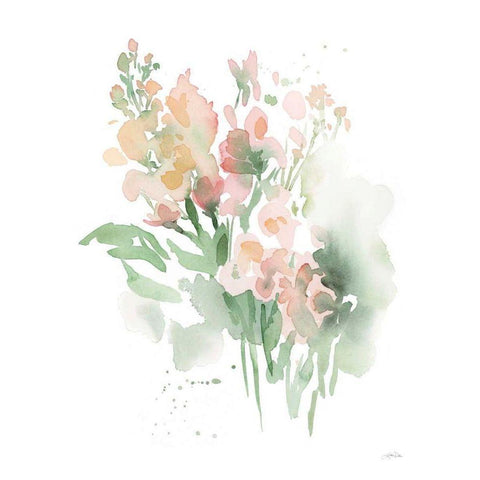 Vibrant Blooms I White Modern Wood Framed Art Print by Pete, Katrina