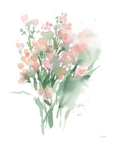 Vibrant Blooms II White Modern Wood Framed Art Print with Double Matting by Pete, Katrina