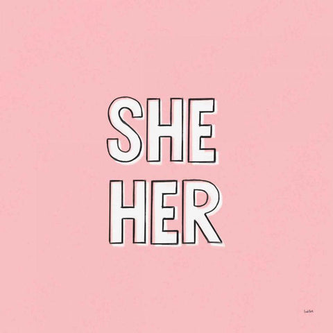 Pronoun I Black Modern Wood Framed Art Print with Double Matting by York, Leah