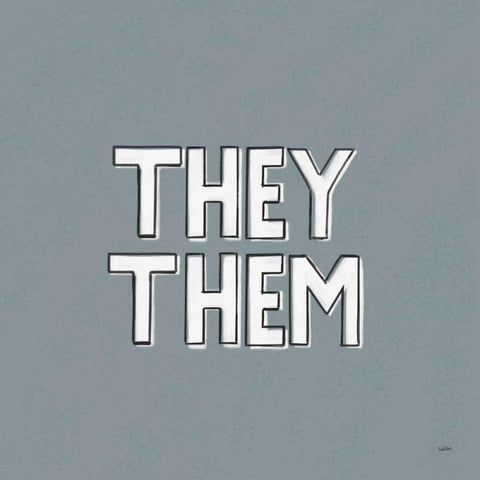 Pronoun III Black Modern Wood Framed Art Print by York, Leah