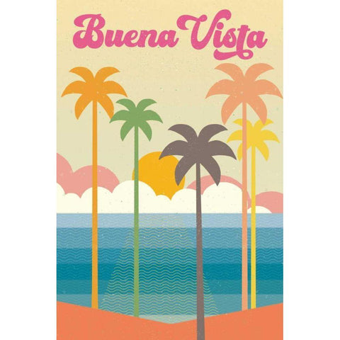 Buena Vista Light Black Modern Wood Framed Art Print with Double Matting by Wild Apple Portfolio