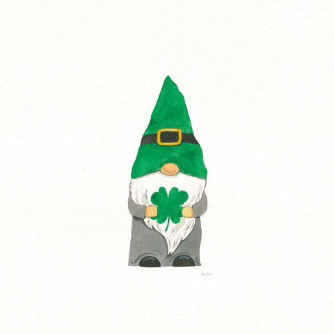 St Patricks Day Gnomes II Black Modern Wood Framed Art Print with Double Matting by Jackson, Jenaya