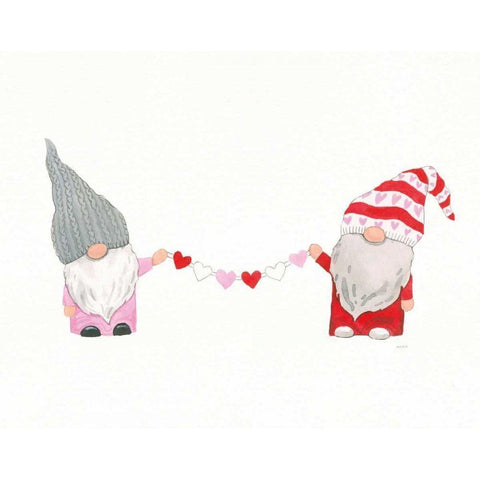 Gnomes in Love I White Modern Wood Framed Art Print by Jackson, Jenaya