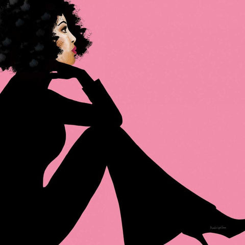 She is Everything I Black Modern Wood Framed Art Print by Charro, Mercedes Lopez