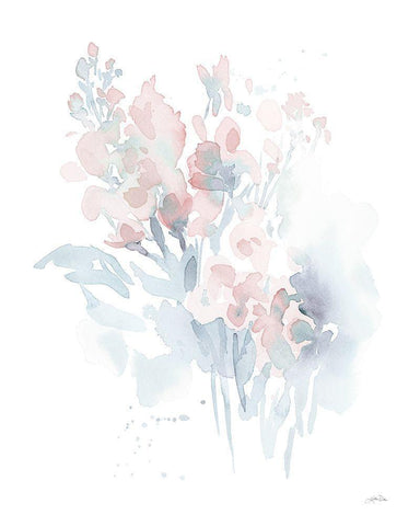 Fresh Blooms I White Modern Wood Framed Art Print with Double Matting by Pete, Katrina