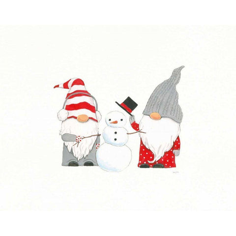 Winter Gnomes II Gold Ornate Wood Framed Art Print with Double Matting by Jackson, Jenaya