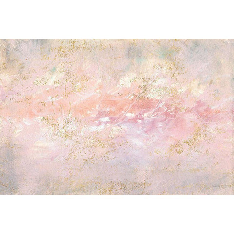 Through Fog Blush and Gold Gold Ornate Wood Framed Art Print with Double Matting by Nai, Danhui