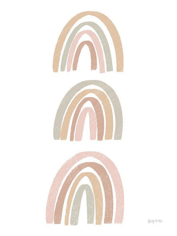 Boho Nursery Rainbows II White Modern Wood Framed Art Print with Double Matting by Thorns, Becky