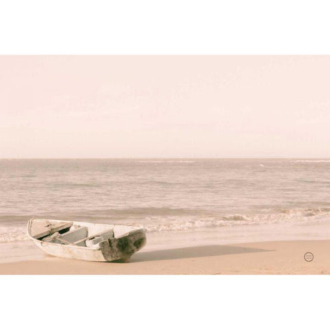 Fishing Boat at Sunset Gold Ornate Wood Framed Art Print with Double Matting by Larson, Nathan