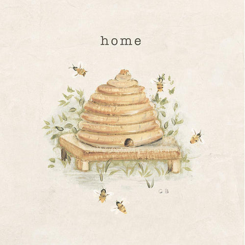 Garden Bees White Modern Wood Framed Art Print by Blum, Cheri