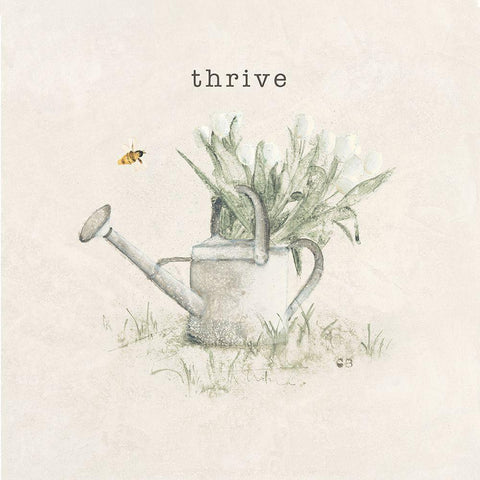 Garden Watering Can White Modern Wood Framed Art Print by Blum, Cheri