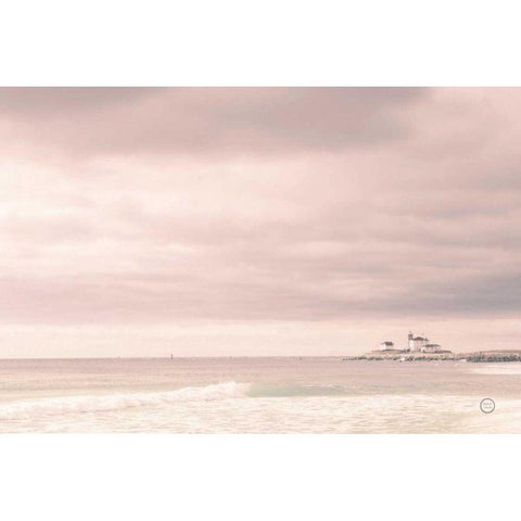 Light House White Modern Wood Framed Art Print by Larson, Nathan