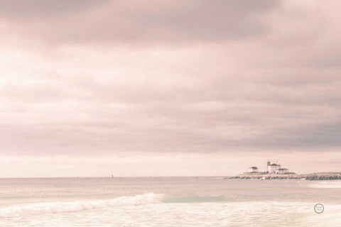 Light House Black Ornate Wood Framed Art Print with Double Matting by Larson, Nathan