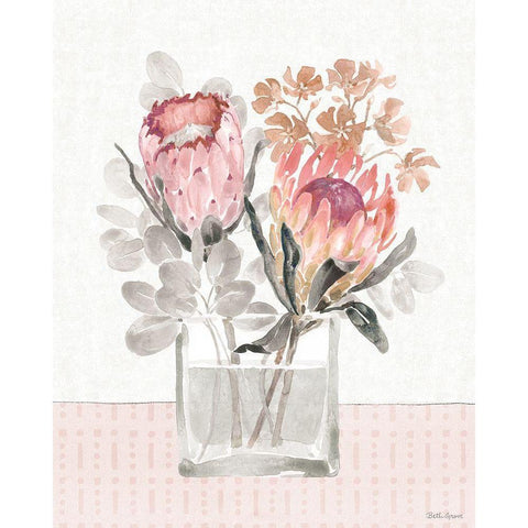 Petal Passion IV Soft Boho Black Modern Wood Framed Art Print with Double Matting by Grove, Beth