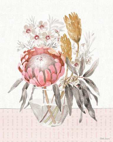 Petal Passion V Soft Boho White Modern Wood Framed Art Print with Double Matting by Grove, Beth