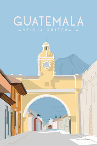 Antigua Guatemala White Modern Wood Framed Art Print with Double Matting by Escalante, Omar