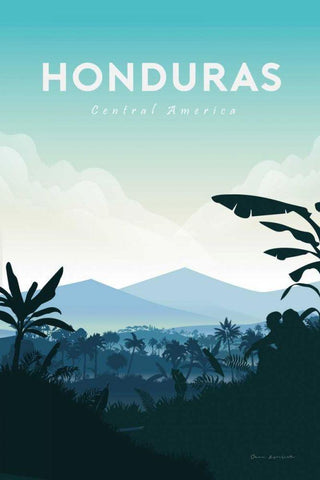 Honduras White Modern Wood Framed Art Print with Double Matting by Escalante, Omar