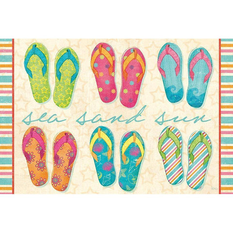 Beach Party VI Black Modern Wood Framed Art Print with Double Matting by Charron, Veronique