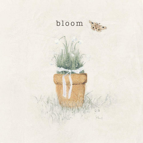 Garden Flowers White Modern Wood Framed Art Print with Double Matting by Blum, Cheri