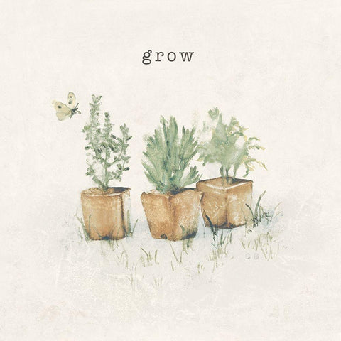 Garden Plants Black Modern Wood Framed Art Print by Blum, Cheri