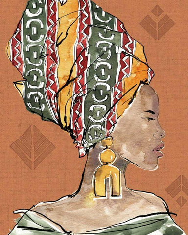 African Flair V Warm White Modern Wood Framed Art Print with Double Matting by Tavoletti, Anne