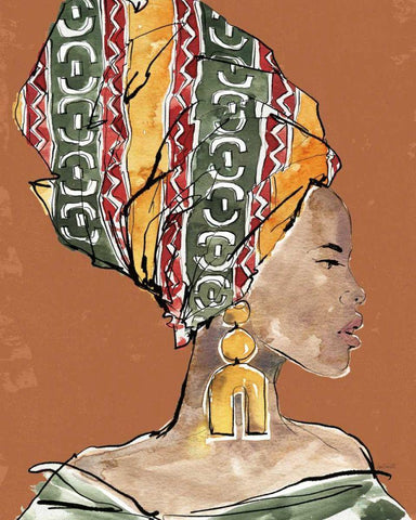 African Flair V Earthy White Modern Wood Framed Art Print with Double Matting by Tavoletti, Anne