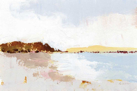 Calm Water White Modern Wood Framed Art Print with Double Matting by Munger, Pamela