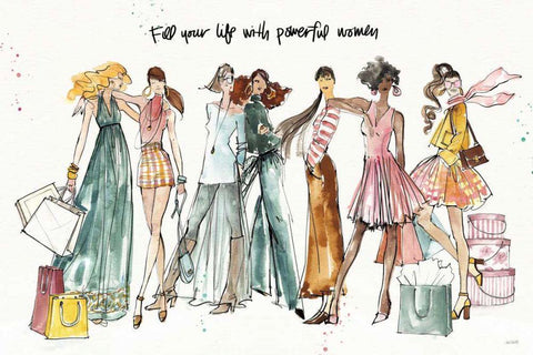 Girlfriends I White Modern Wood Framed Art Print with Double Matting by Tavoletti, Anne