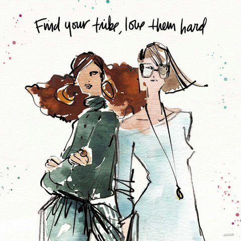 Girlfriends III Black Modern Wood Framed Art Print with Double Matting by Tavoletti, Anne