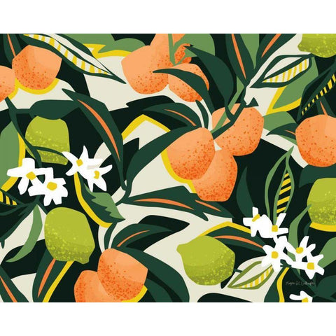Sweet Orange Lime Black Modern Wood Framed Art Print with Double Matting by Gallagher, Megan
