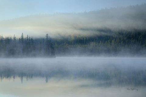Redfish Lake Idaho White Modern Wood Framed Art Print with Double Matting by Majchrowicz, Alan