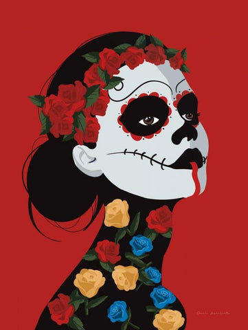 Dia de Los Muertos I White Modern Wood Framed Art Print with Double Matting by Escalante, Omar