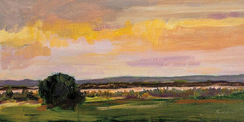 Dusk on Mesa White Modern Wood Framed Art Print with Double Matting by Munger, Pamela