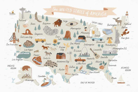 Around the World II White Modern Wood Framed Art Print with Double Matting by Marshall, Laura