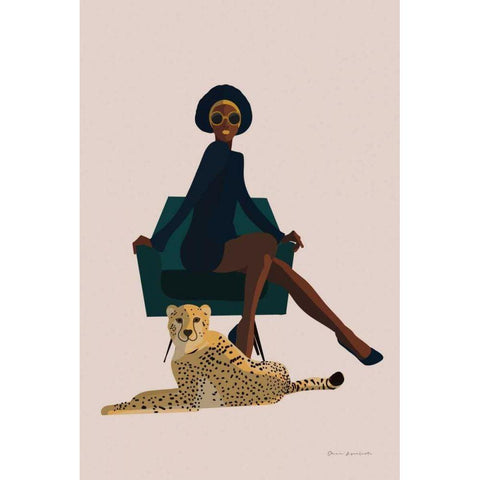 Wild Lounge II Black Modern Wood Framed Art Print with Double Matting by Escalante, Omar