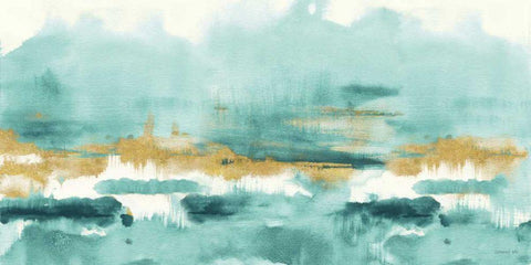 Blue Saffron III White Modern Wood Framed Art Print with Double Matting by Nai, Danhui