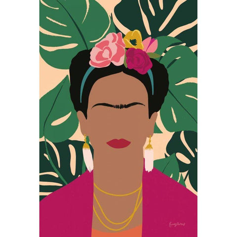 Frida Kahlo I Palms No Distress Gold Ornate Wood Framed Art Print with Double Matting by Thorns, Becky