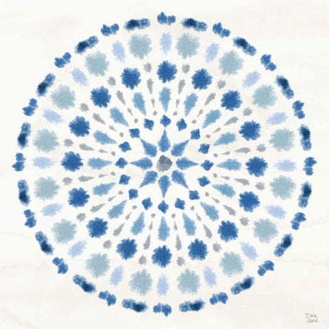 Indigo Splash II White Modern Wood Framed Art Print by June, Dina