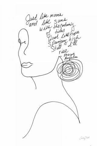 Still I Will Rise White Modern Wood Framed Art Print with Double Matting by Prahl, Courtney