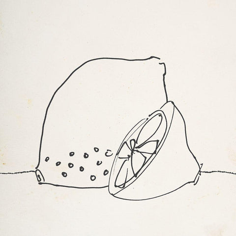 Lovely Lemons I Black Ornate Wood Framed Art Print with Double Matting by Wild Apple Portfolio