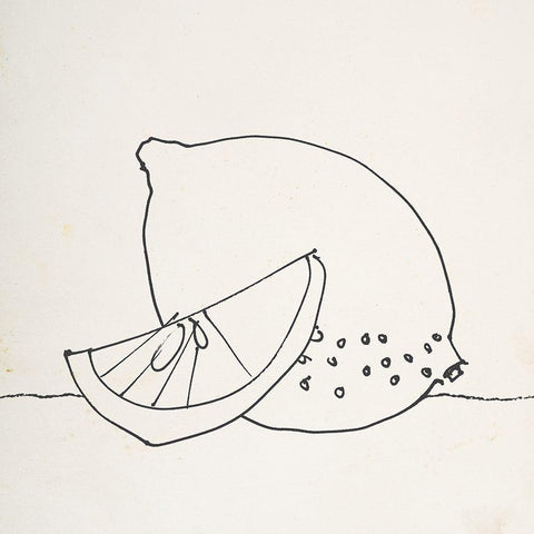 Lovely Lemons II White Modern Wood Framed Art Print by Wild Apple Portfolio