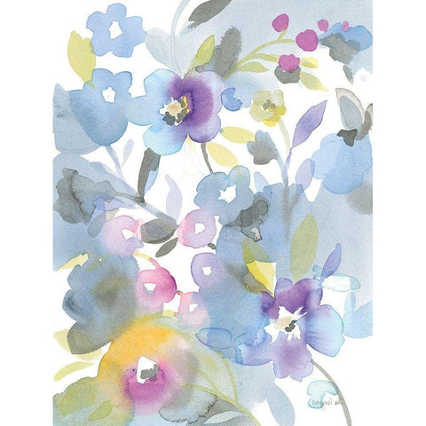 Bright Jewel Garden II White Modern Wood Framed Art Print by Nai, Danhui