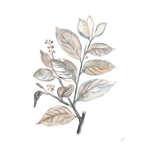 Cottage Leaves I White Modern Wood Framed Art Print by Panganiban, Karyn