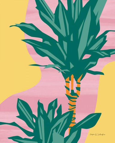 Dracaena White Modern Wood Framed Art Print with Double Matting by Gallagher, Megan