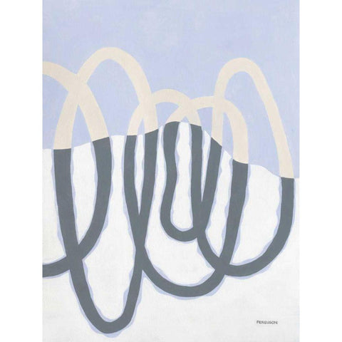 Loops II White Modern Wood Framed Art Print by Ferguson, Kathy