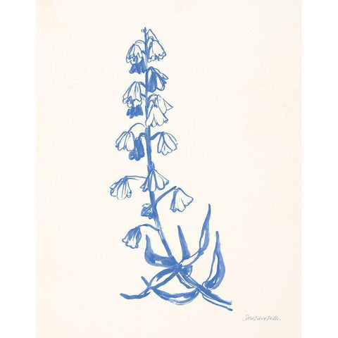 Bluebells I White Modern Wood Framed Art Print by Miller, Sara Zieve