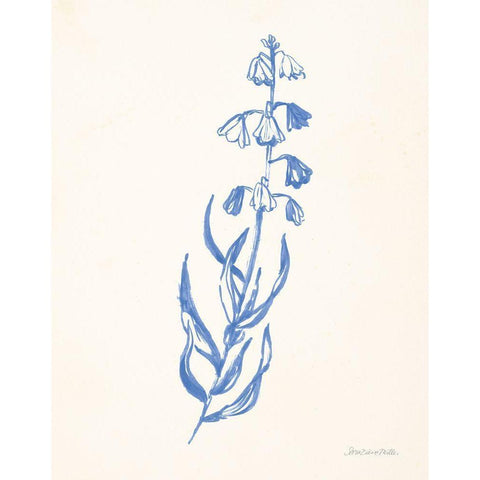 Bluebells II Black Modern Wood Framed Art Print with Double Matting by Miller, Sara Zieve