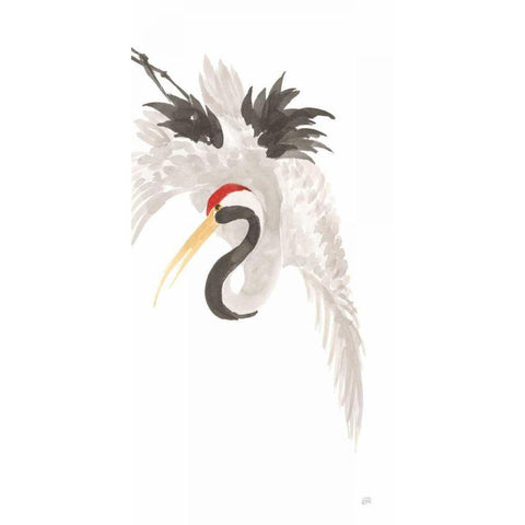 Scroll Crane III Black Modern Wood Framed Art Print by Paschke, Chris