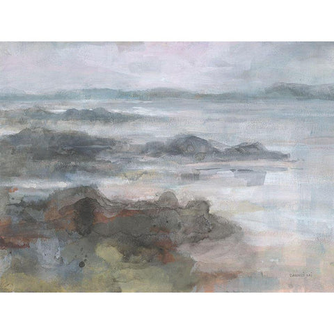 Sea Fog Black Modern Wood Framed Art Print by Nai, Danhui